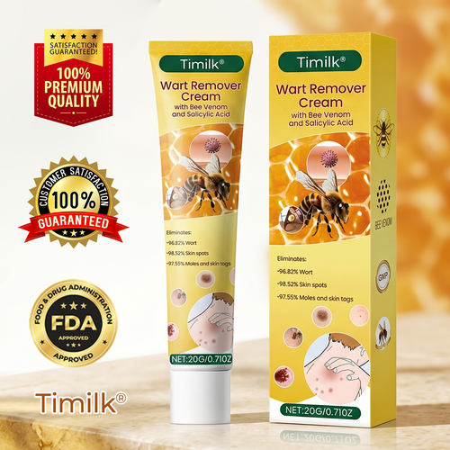 Timilk® Wart Remover Cream with Bee Venom and Salicylic Acid – Skin Tag Removal & Skin Repair Formula for Face and Body